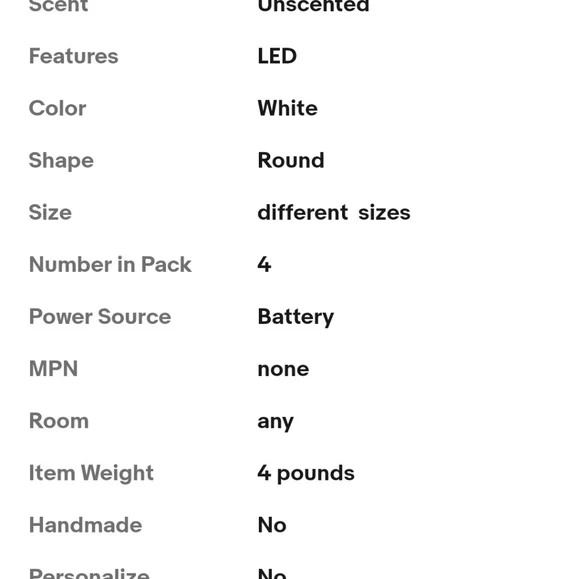 New 4 pc led candle set . $48retail - Picture 3 of 9